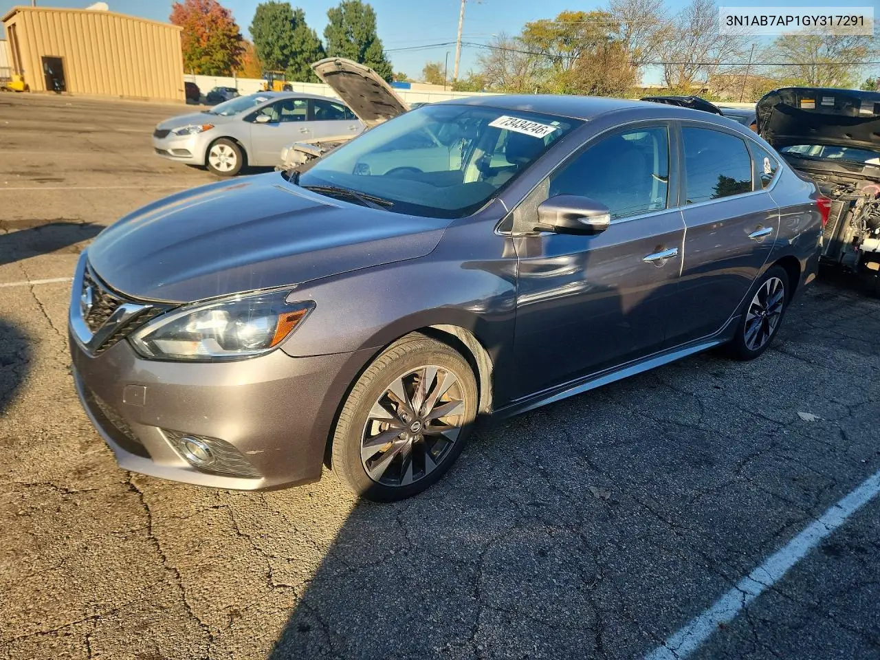 NISSAN SENTRA 2016, VIN 3N1AB7AP1GY317291