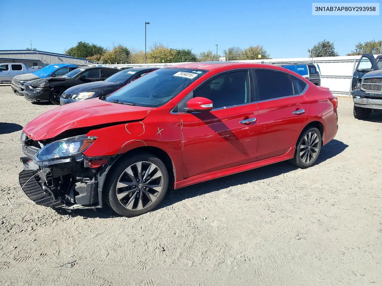NISSAN SENTRA 2016, VIN 3N1AB7AP8GY293958