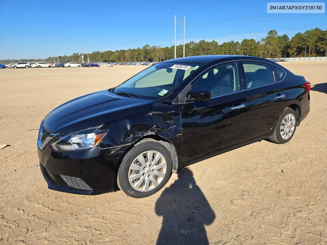 NISSAN SENTRA 2016, VIN 3N1AB7APXGY318150