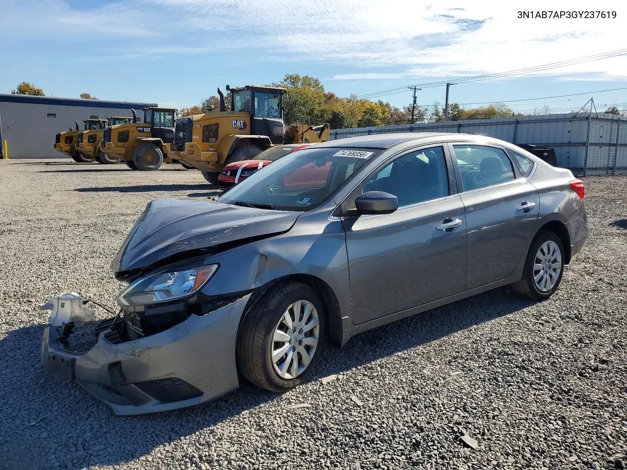 NISSAN SENTRA 2016, VIN 3N1AB7AP3GY237619