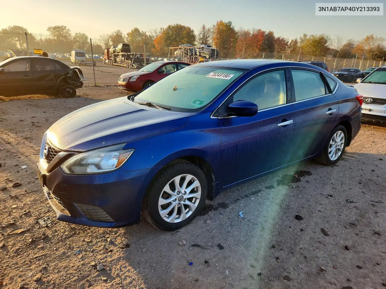 NISSAN SENTRA 2016, VIN 3N1AB7AP4GY213393