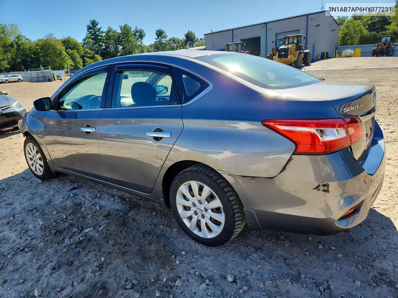 2017 NISSAN SENTRA VIN 3N1AB7AP6HY377231 — фото 2