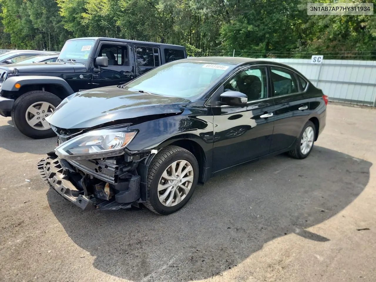 NISSAN SENTRA 2017, VIN 3N1AB7AP7HY311934