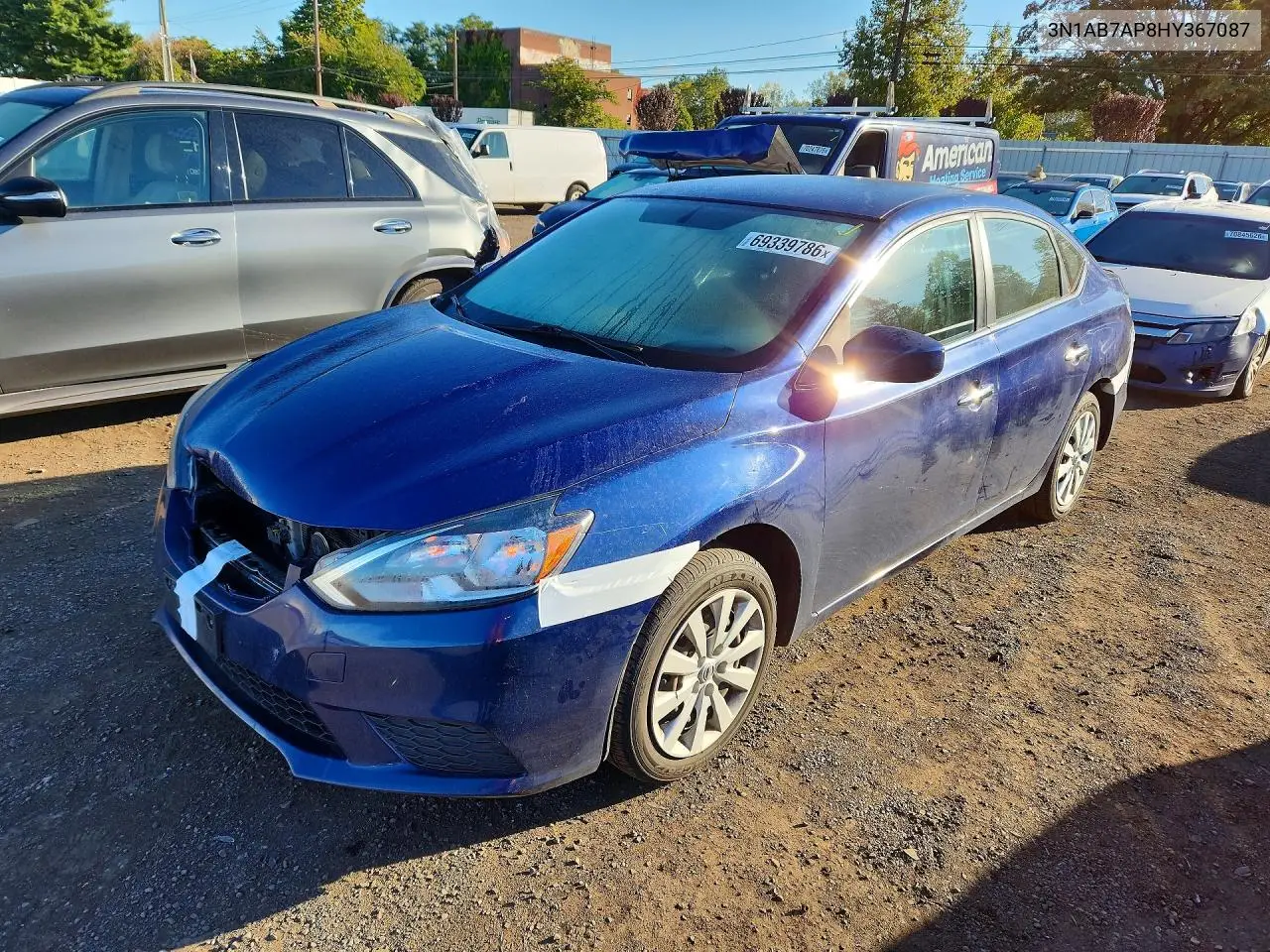 NISSAN SENTRA 2017, VIN 3N1AB7AP8HY367087