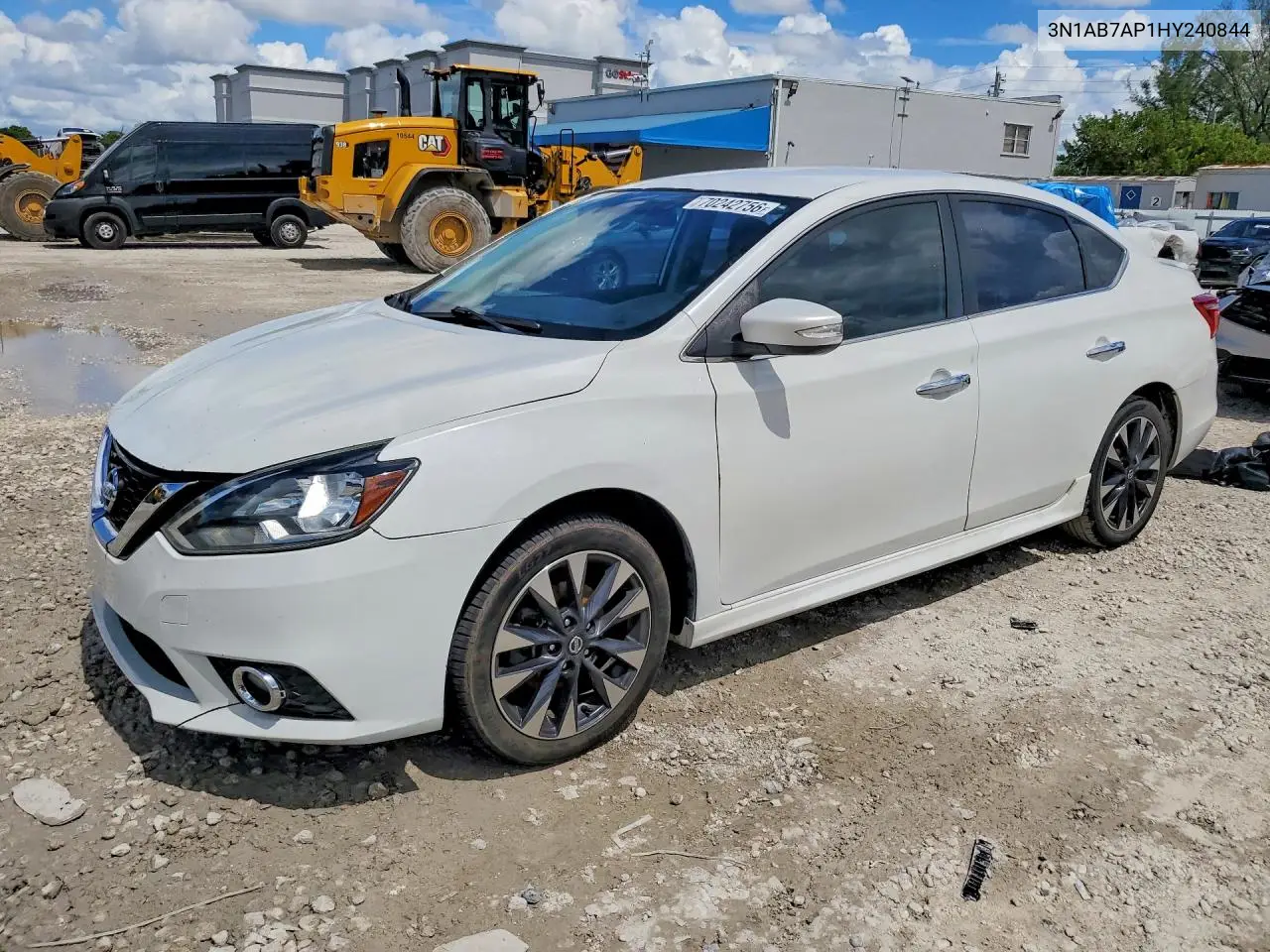 NISSAN SENTRA 2017, VIN 3N1AB7AP1HY240844