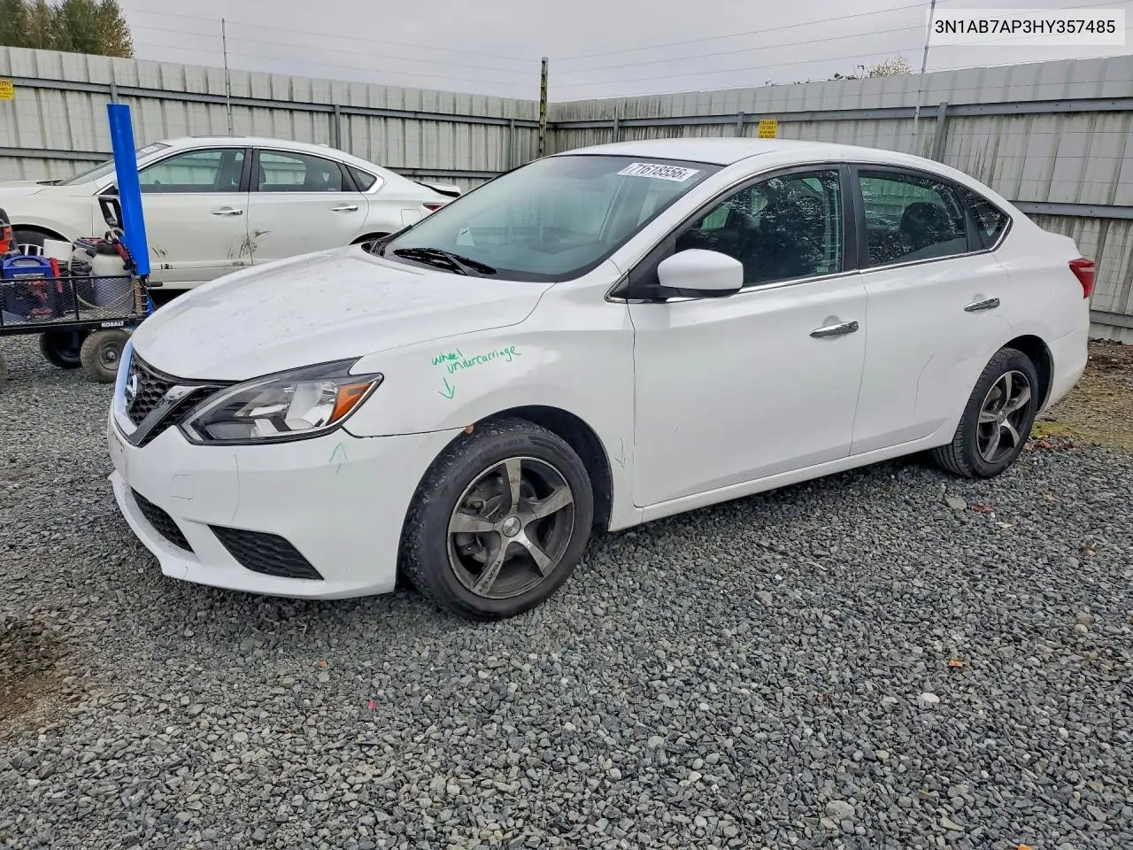 NISSAN SENTRA 2017, VIN 3N1AB7AP3HY357485