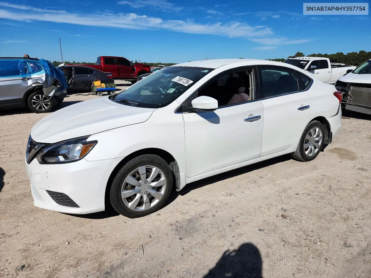 NISSAN SENTRA 2017, VIN 3N1AB7AP4HY357754