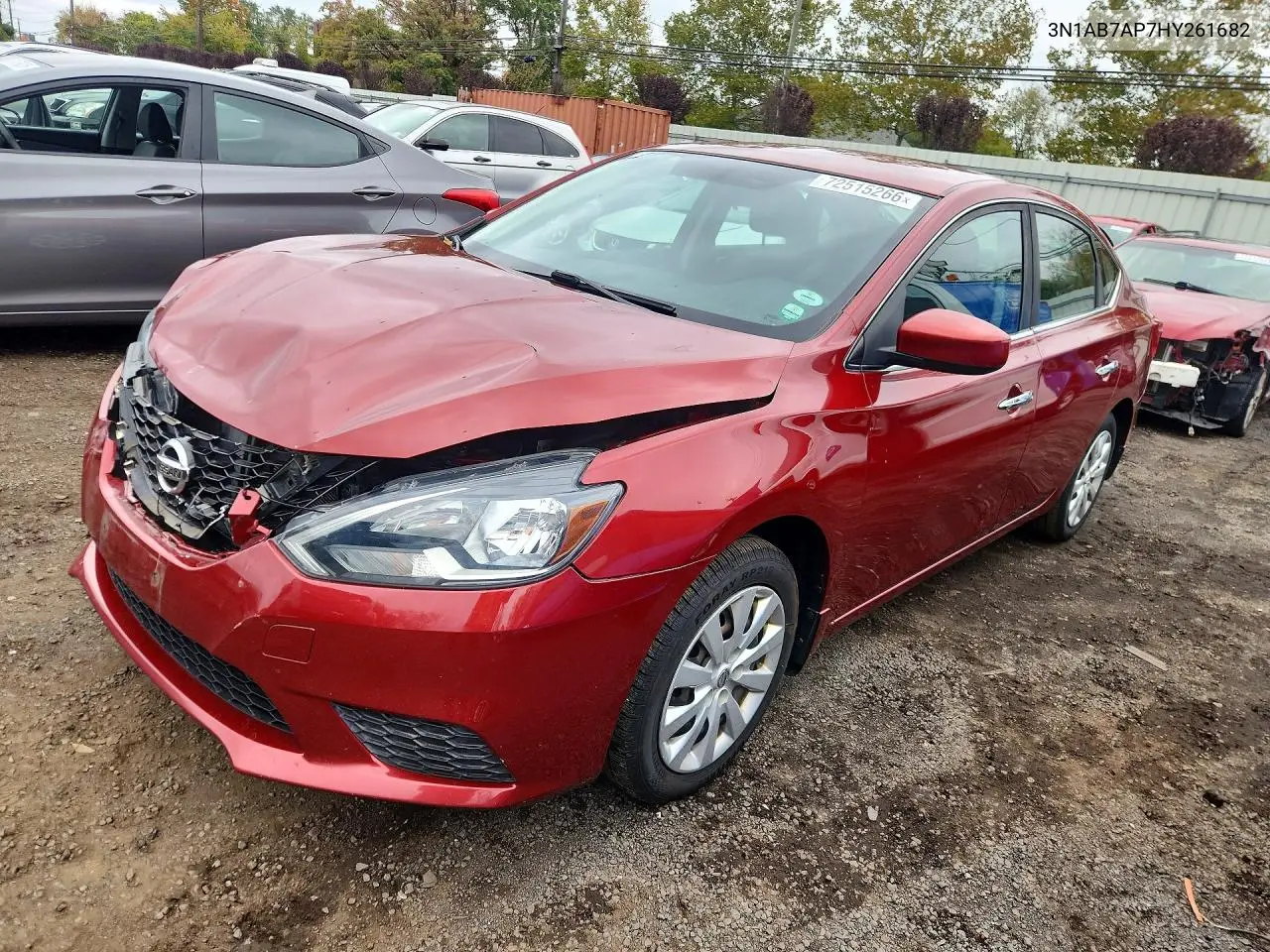 NISSAN SENTRA 2017, VIN 3N1AB7AP7HY261682