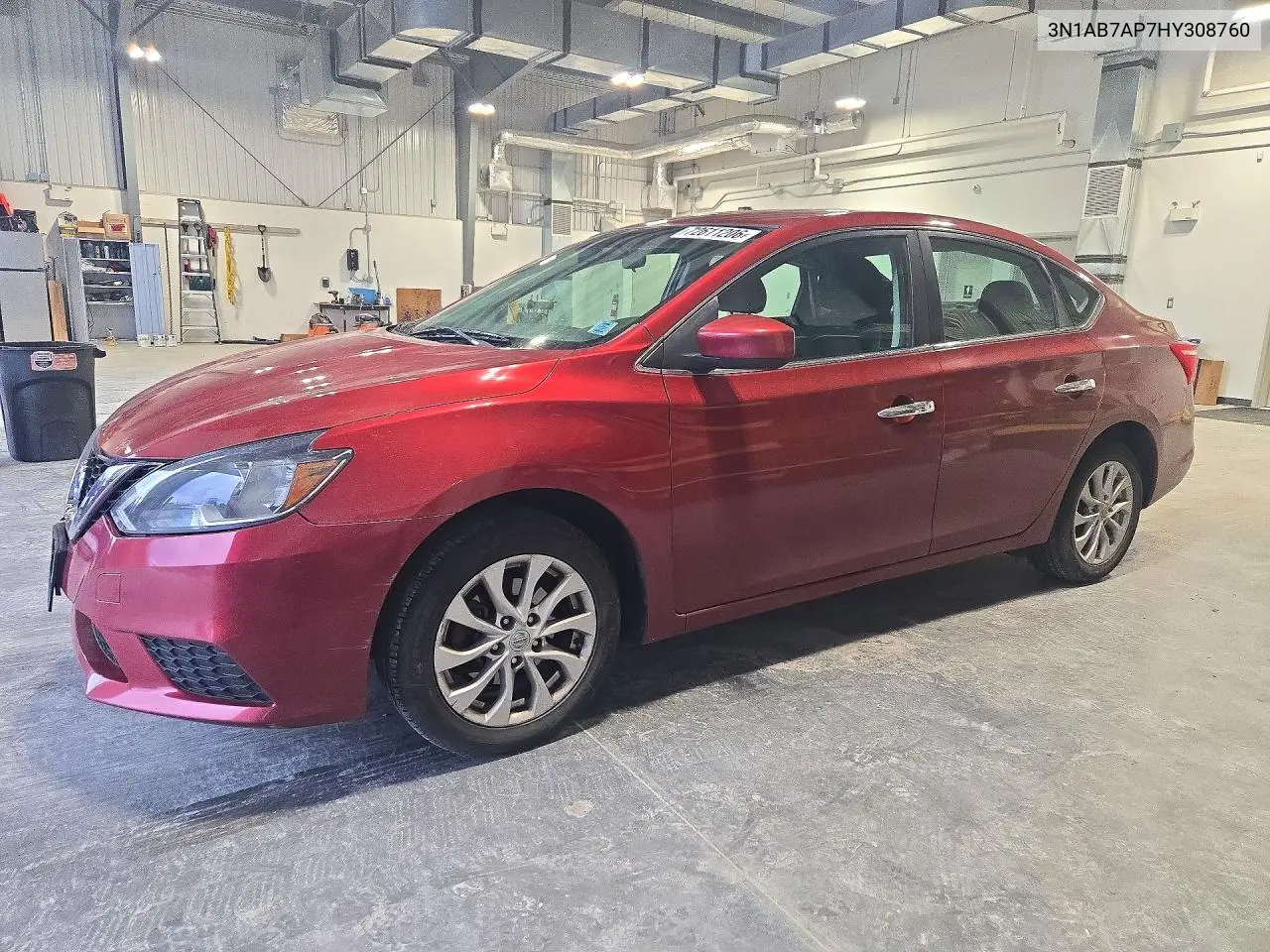 NISSAN SENTRA 2017, VIN 3N1AB7AP7HY308760