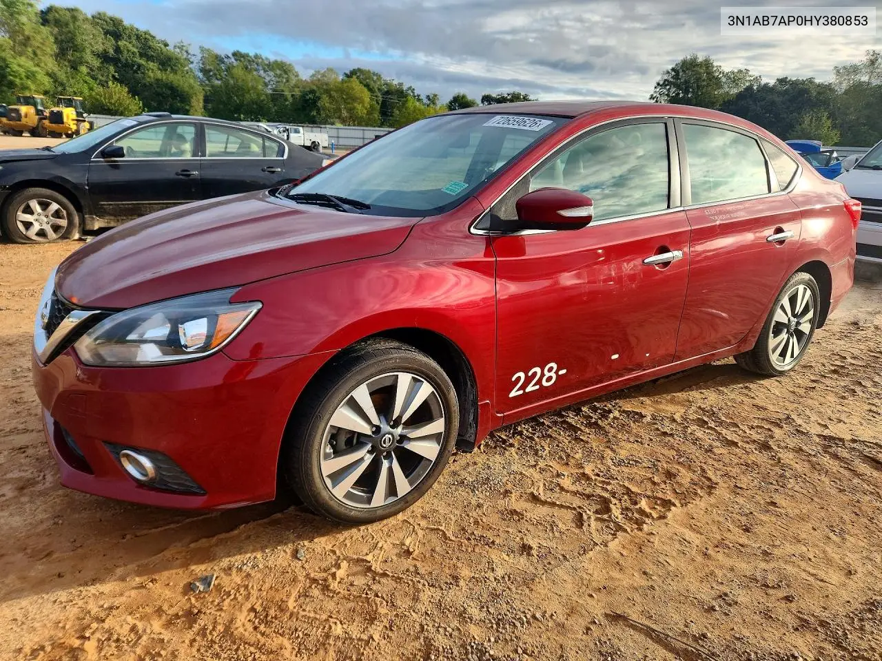 NISSAN SENTRA 2017, VIN 3N1AB7AP0HY380853