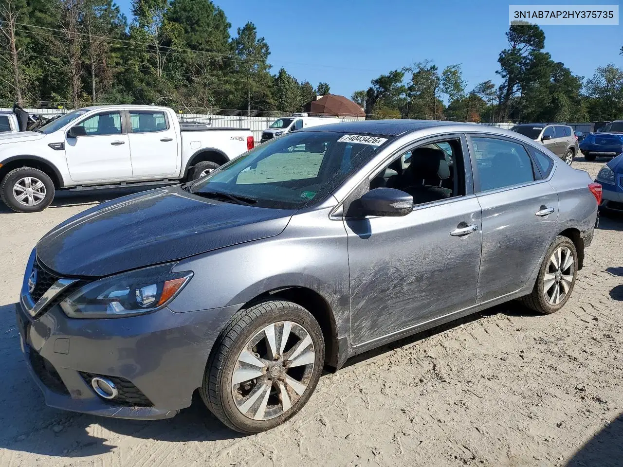 NISSAN SENTRA 2017, VIN 3N1AB7AP2HY375735