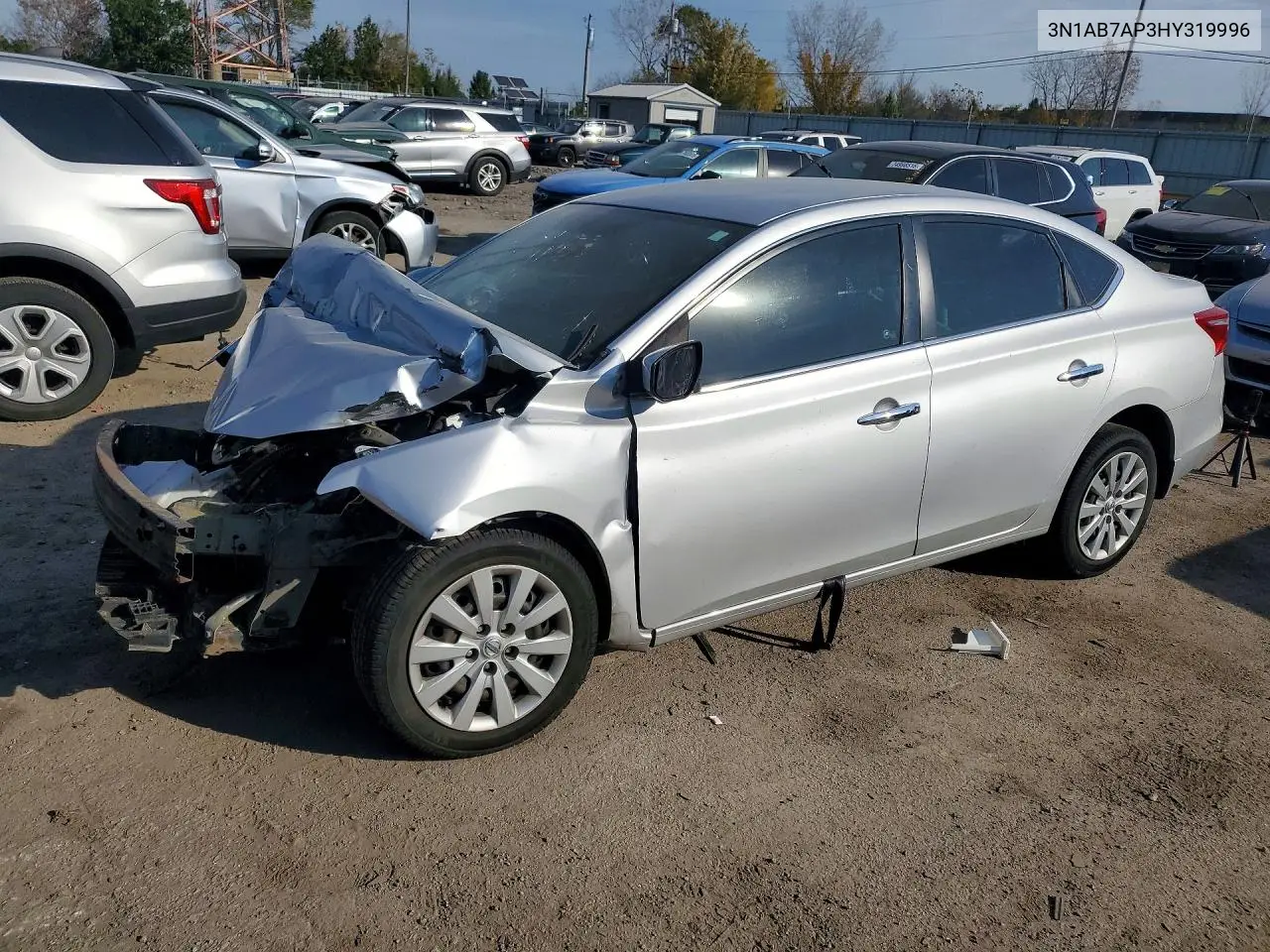 NISSAN SENTRA 2017, VIN 3N1AB7AP3HY319996