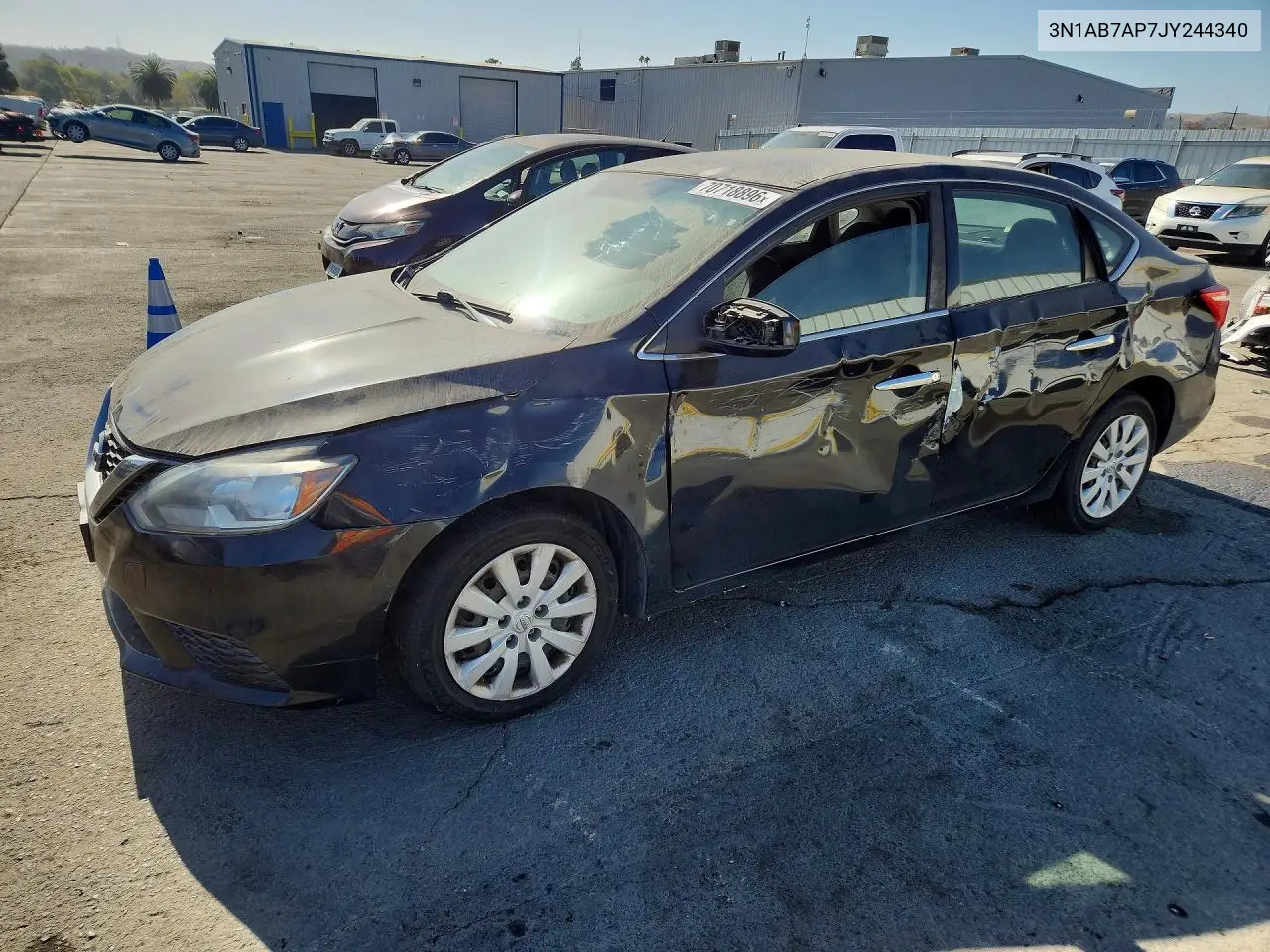 NISSAN SENTRA 2018, VIN 3N1AB7AP7JY244340