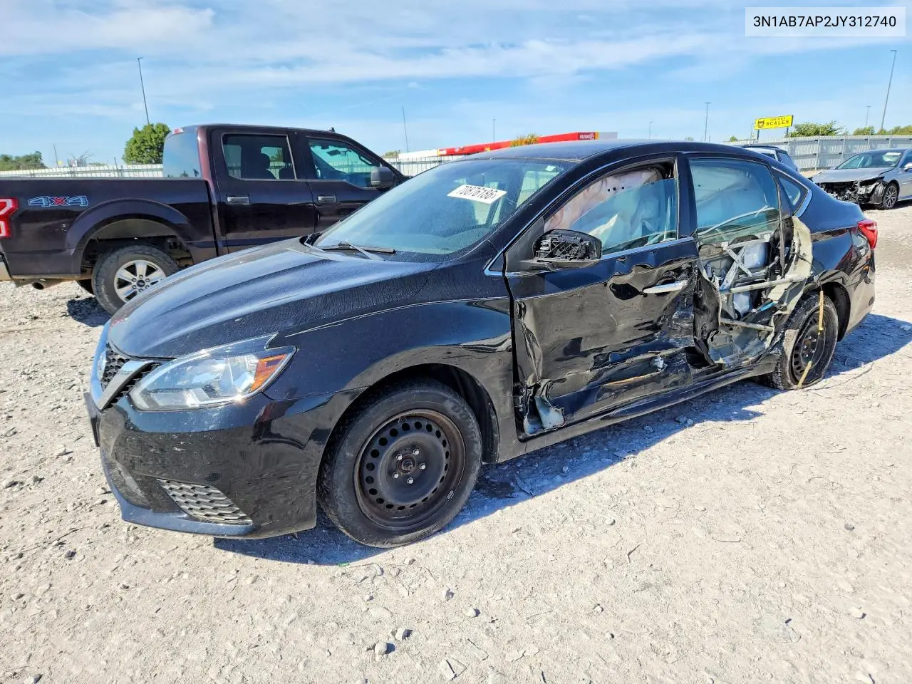 NISSAN SENTRA 2018, VIN 3N1AB7AP2JY312740