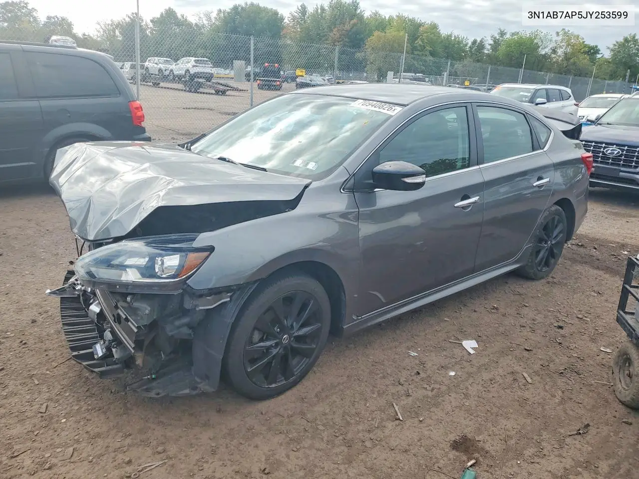 NISSAN SENTRA 2018, VIN 3N1AB7AP5JY253599