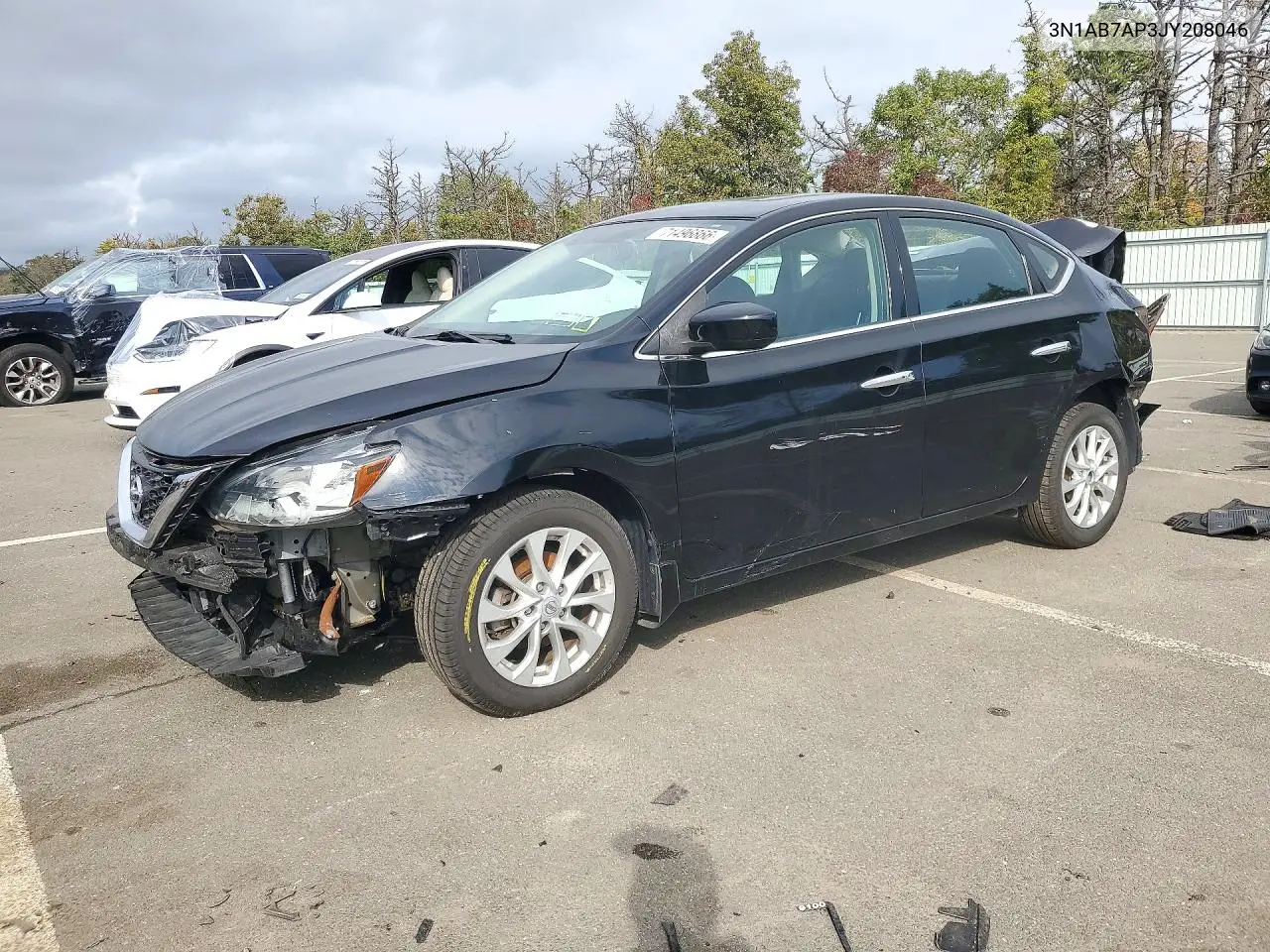 NISSAN SENTRA 2018, VIN 3N1AB7AP3JY208046
