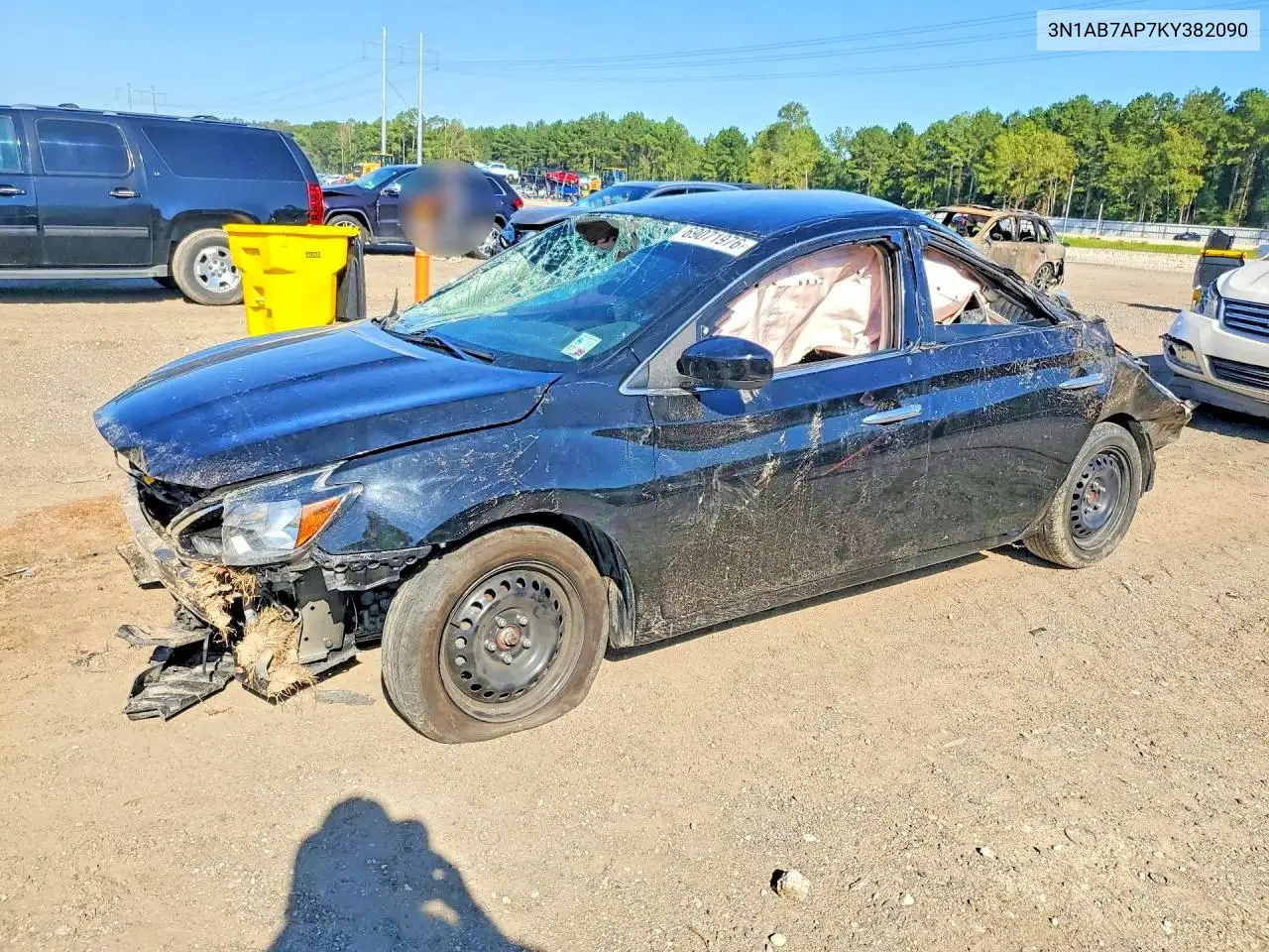 NISSAN SENTRA 2019, VIN 3N1AB7AP7KY382090