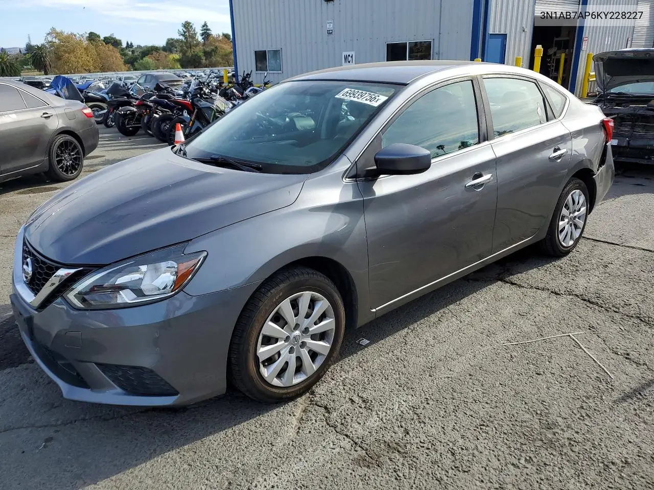 NISSAN SENTRA 2019, VIN 3N1AB7AP6KY228227