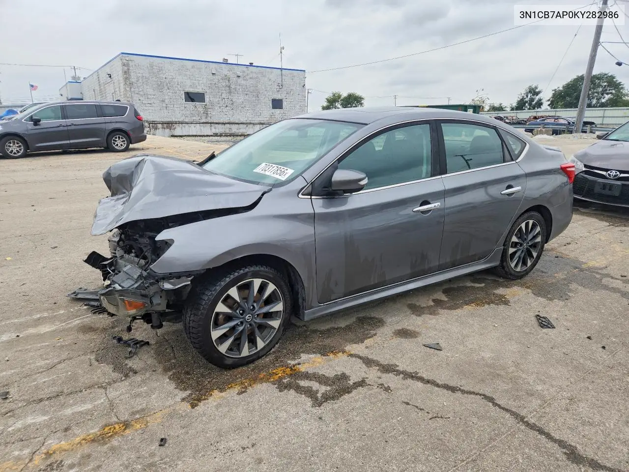 NISSAN SENTRA 2019, VIN 3N1CB7AP0KY282986