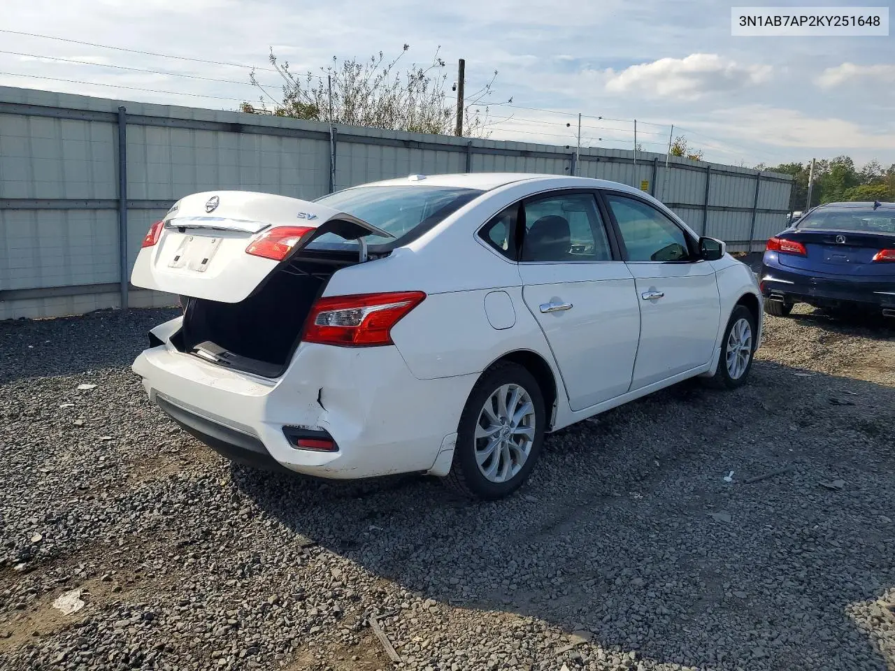 2019 NISSAN SENTRA VIN 3N1AB7AP2KY251648 — фото 3
