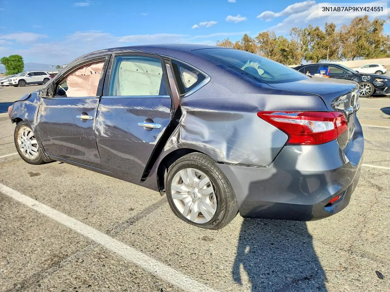 2019 NISSAN SENTRA VIN 3N1AB7AP9KY424551 — фото 2