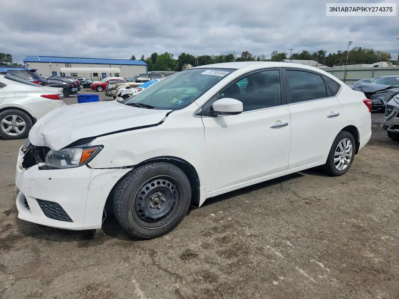 NISSAN SENTRA 2019, VIN 3N1AB7AP9KY274375
