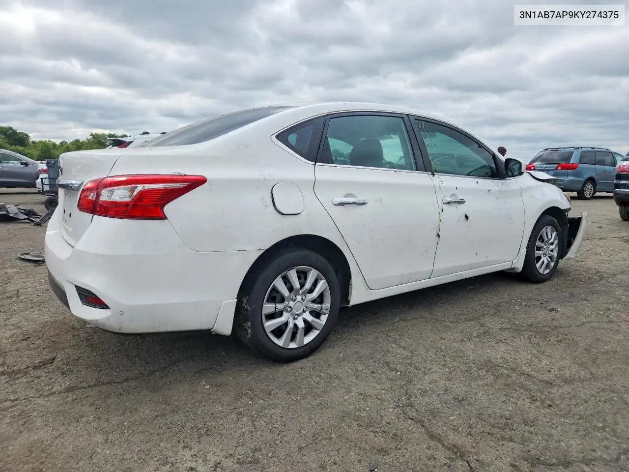 2019 NISSAN SENTRA VIN 3N1AB7AP9KY274375 — фото 3