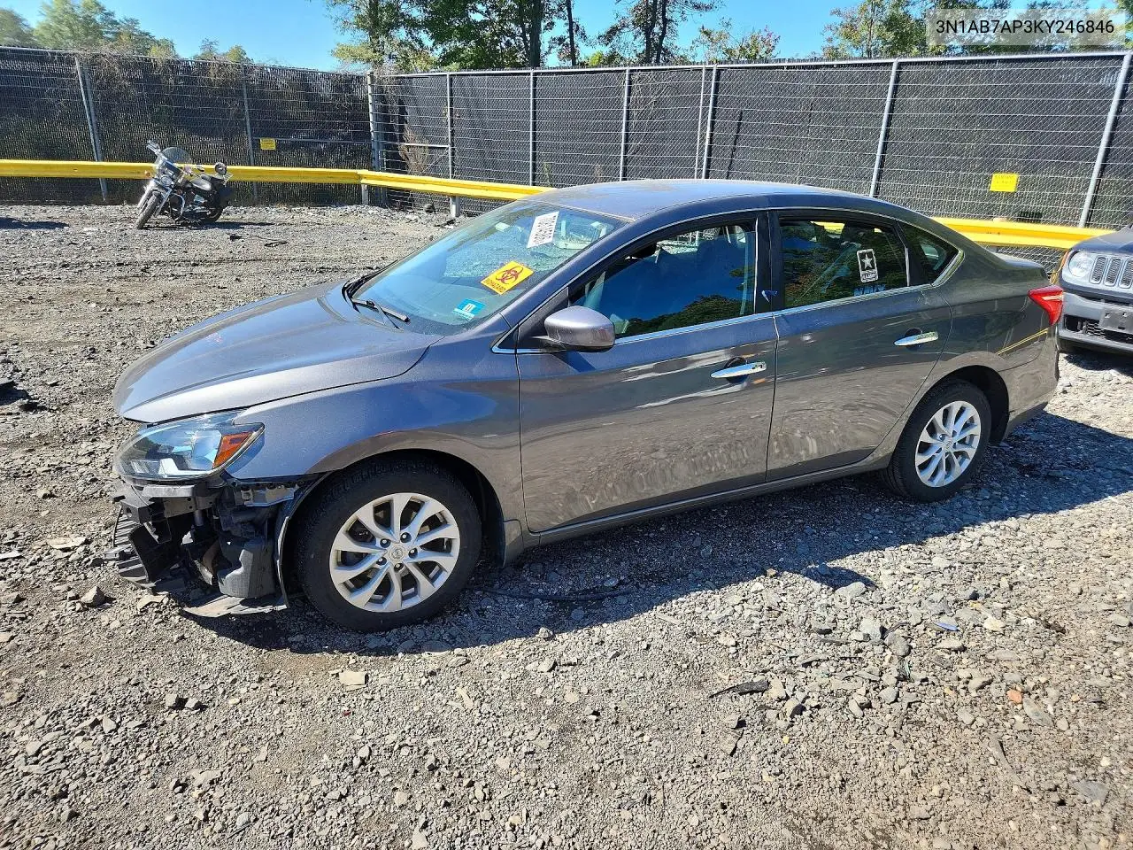 2019 NISSAN SENTRA VIN 3N1AB7AP3KY246846 — фото 2