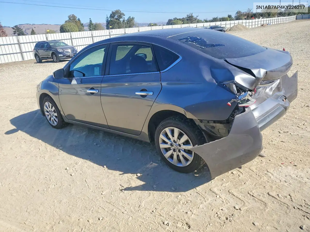 2019 NISSAN SENTRA VIN 3N1AB7AP4KY226217 — фото 2