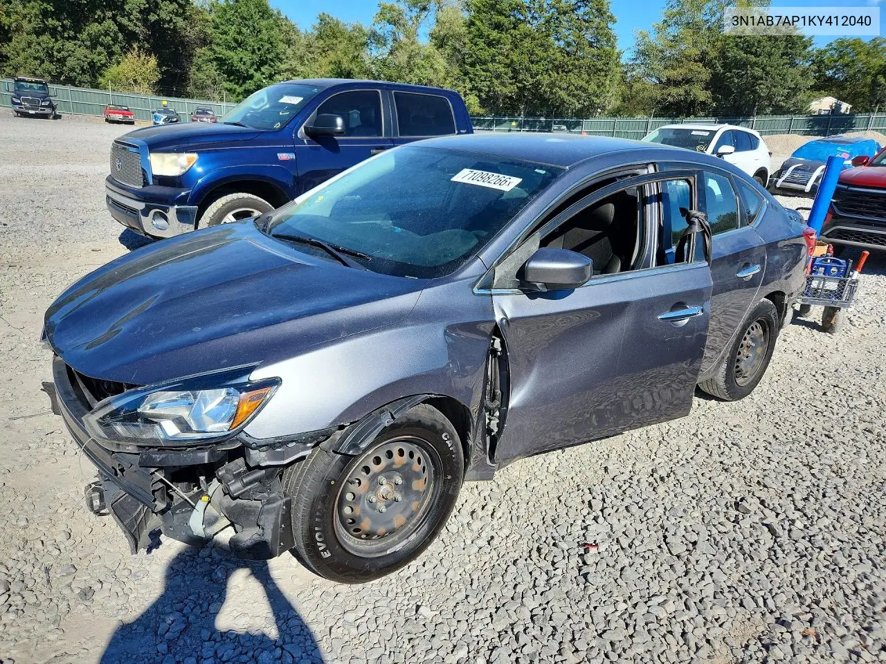 NISSAN SENTRA 2019, VIN 3N1AB7AP1KY412040