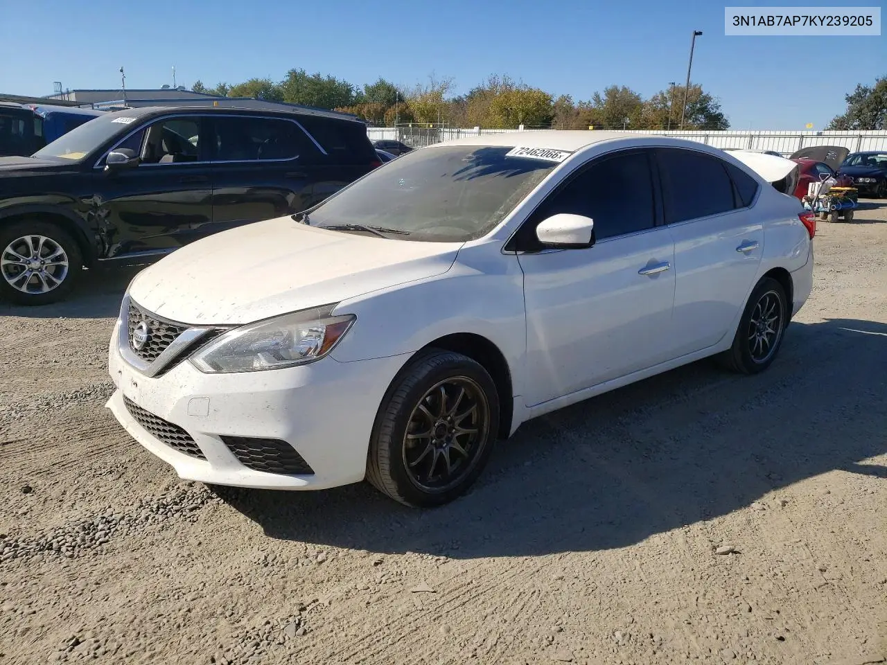NISSAN SENTRA 2019, VIN 3N1AB7AP7KY239205