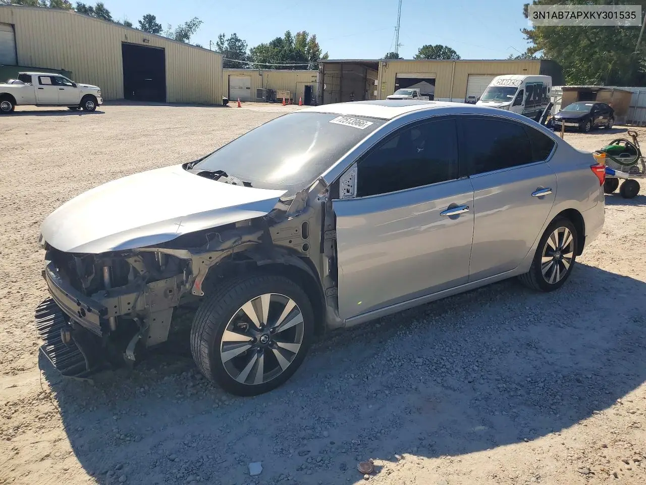 NISSAN SENTRA 2019, VIN 3N1AB7APXKY301535