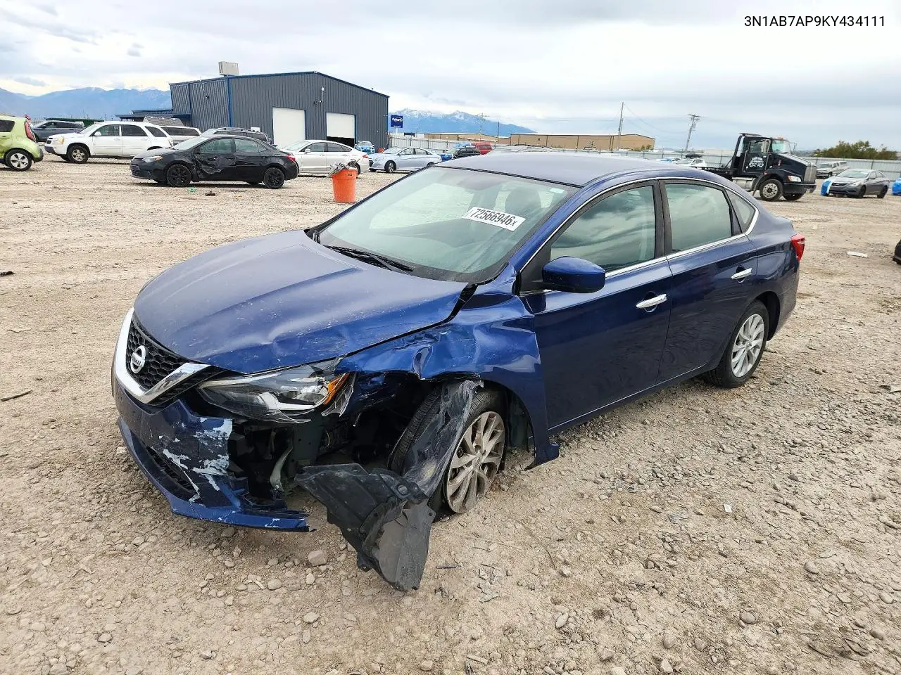 NISSAN SENTRA 2019, VIN 3N1AB7AP9KY434111