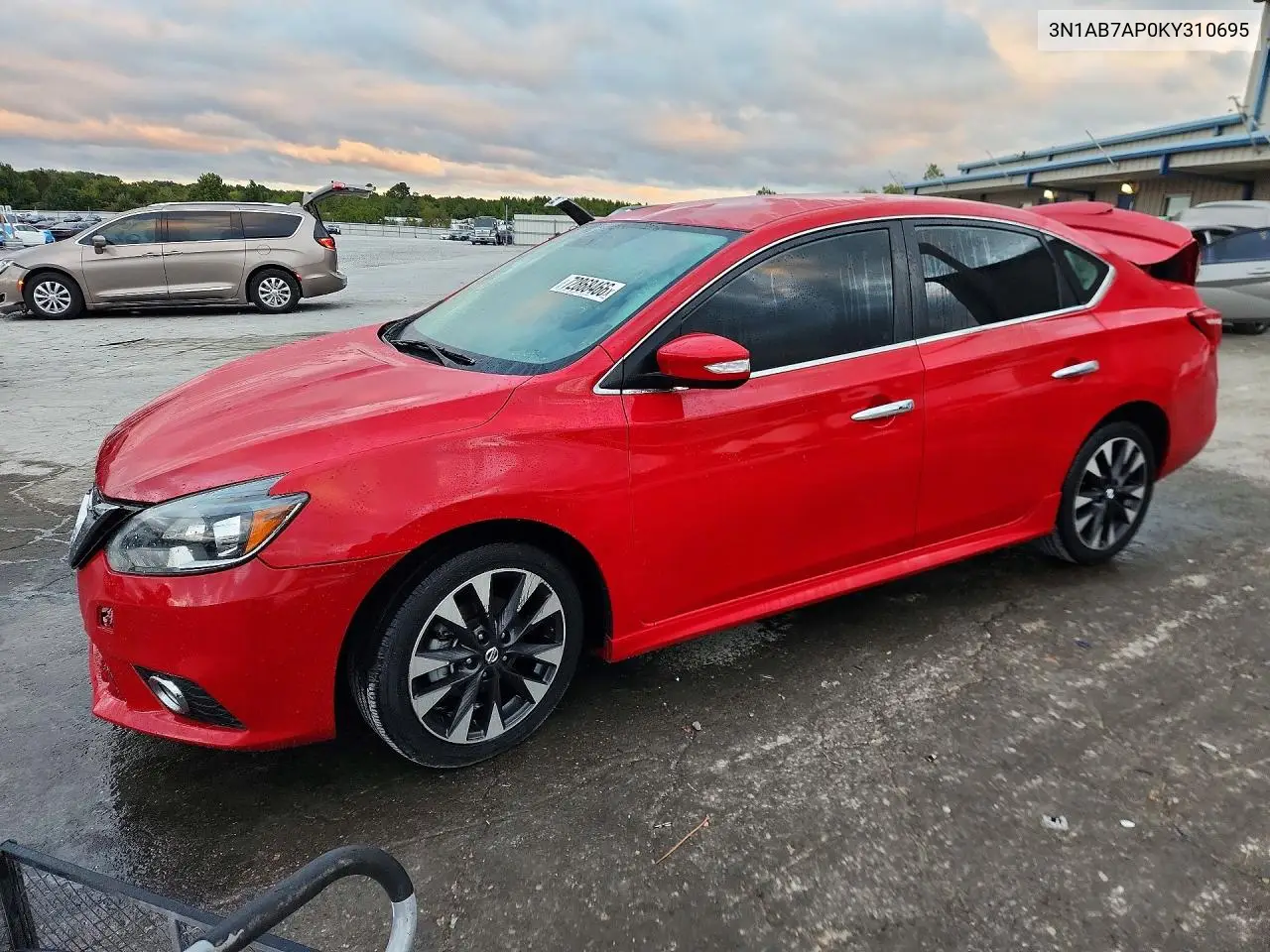 NISSAN SENTRA 2019, VIN 3N1AB7AP0KY310695