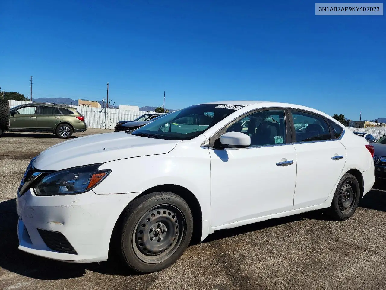 NISSAN SENTRA 2019, VIN 3N1AB7AP9KY407023
