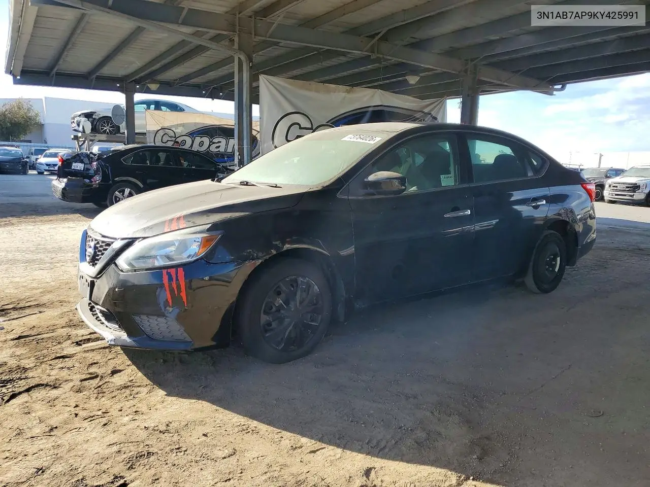 NISSAN SENTRA 2019, VIN 3N1AB7AP9KY425991