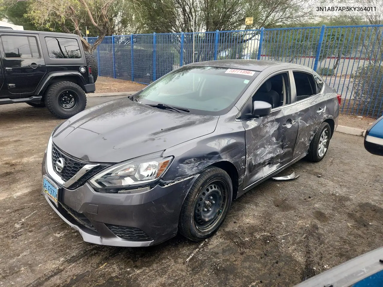 NISSAN SENTRA 2019, VIN 3N1AB7AP5KY364011