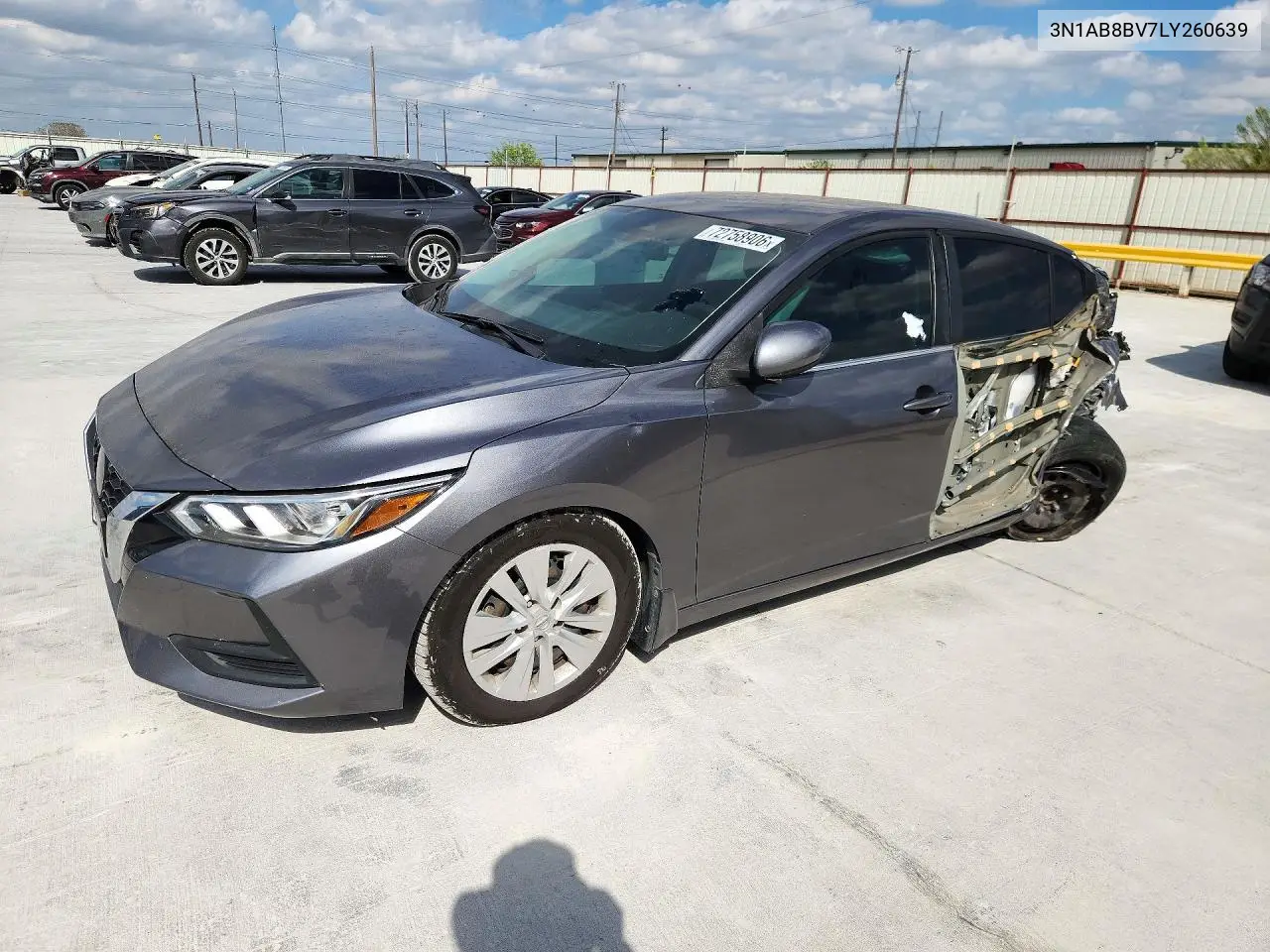 NISSAN SENTRA 2020, VIN 3N1AB8BV7LY260639