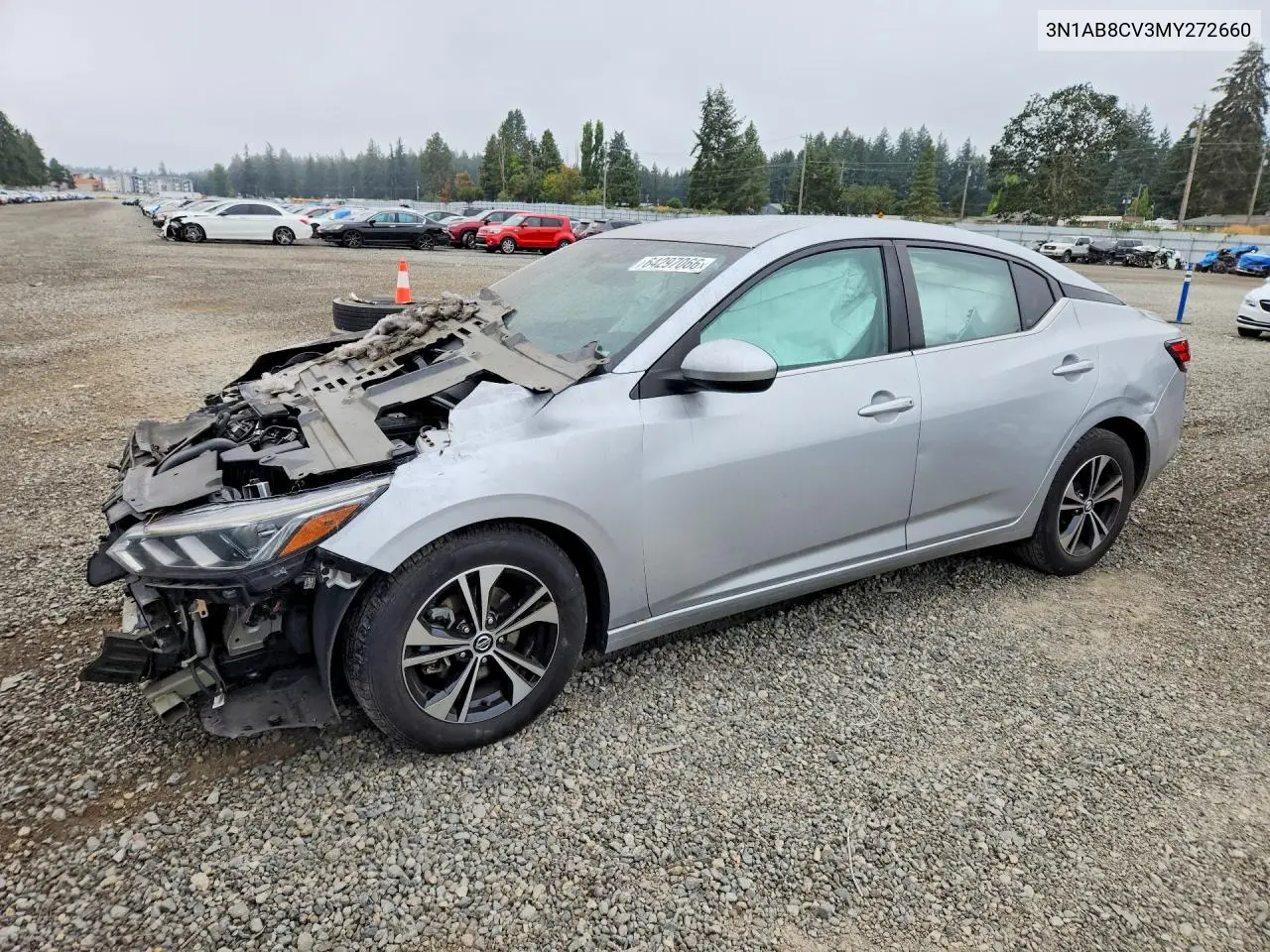 NISSAN SENTRA 2021, VIN 3N1AB8CV3MY272660
