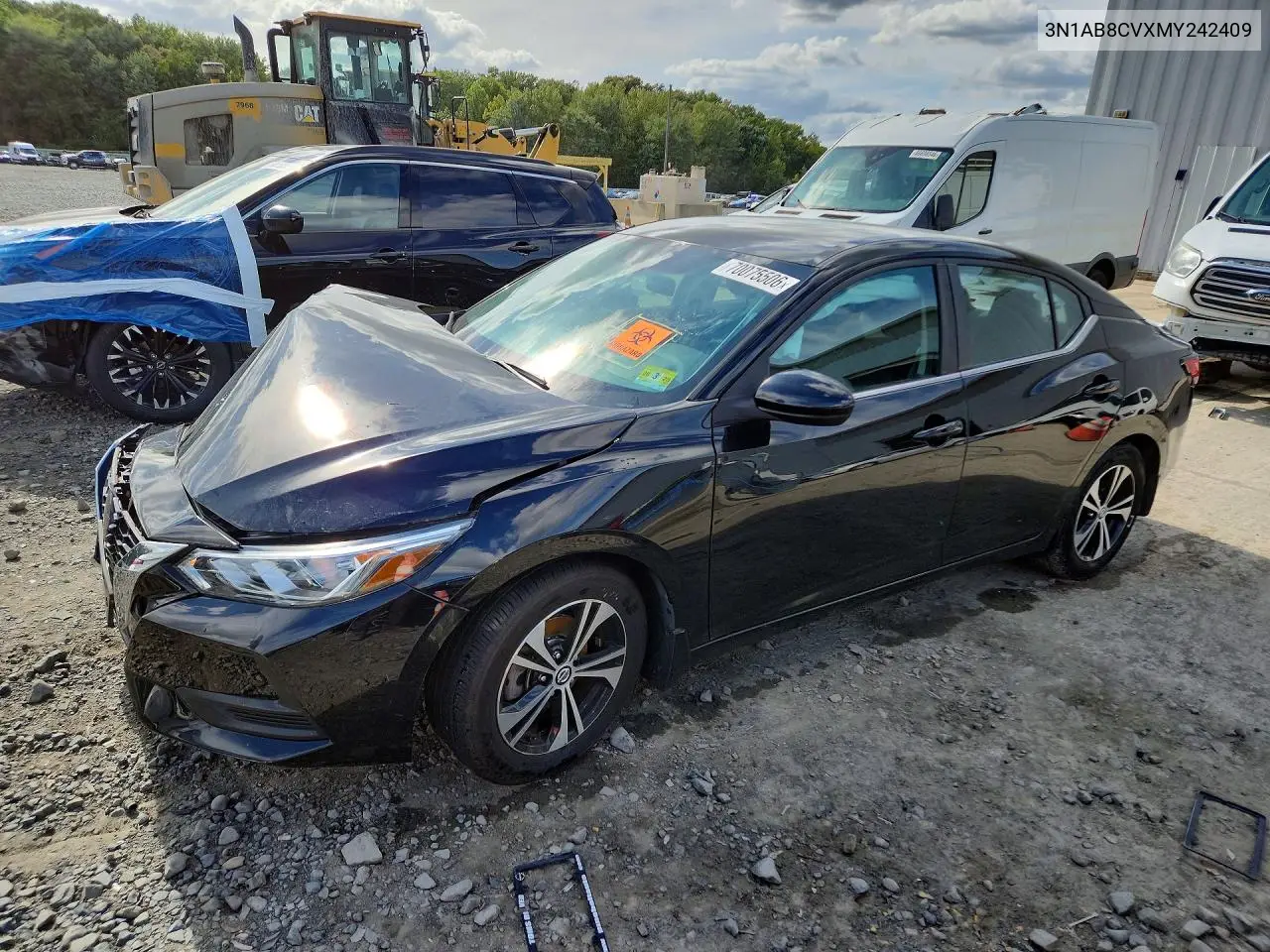 NISSAN SENTRA 2021, VIN 3N1AB8CVXMY242409