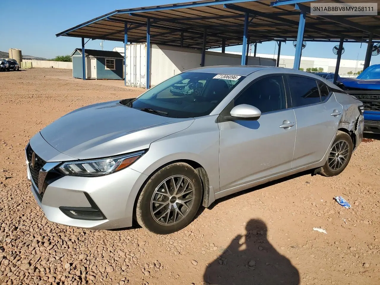 NISSAN SENTRA 2021, VIN 3N1AB8BV8MY258111