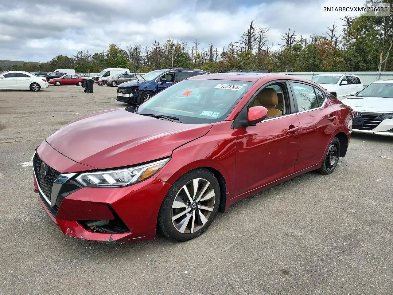 NISSAN SENTRA 2021, VIN 3N1AB8CVXMY216635