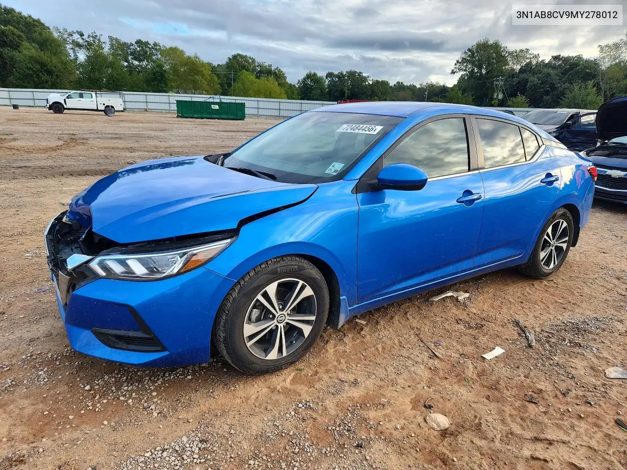 NISSAN SENTRA 2021, VIN 3N1AB8CV9MY278012