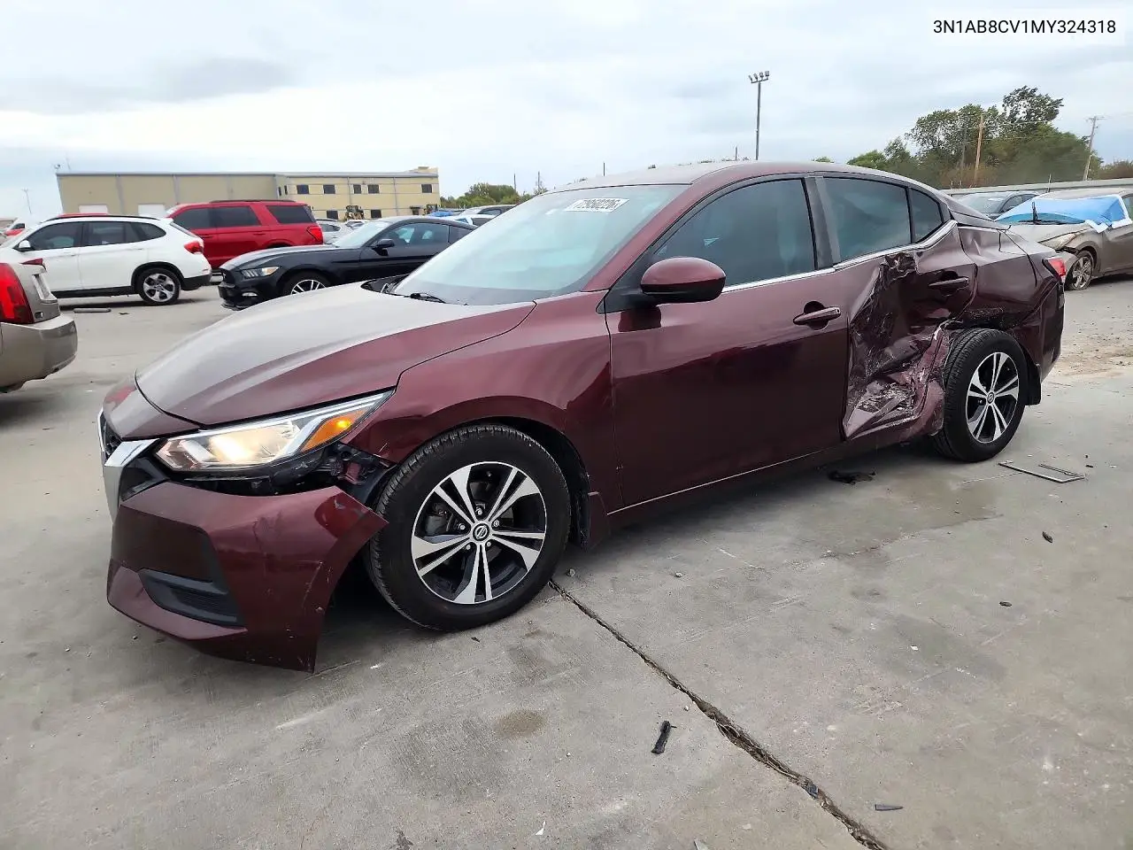 NISSAN SENTRA 2021, VIN 3N1AB8CV1MY324318