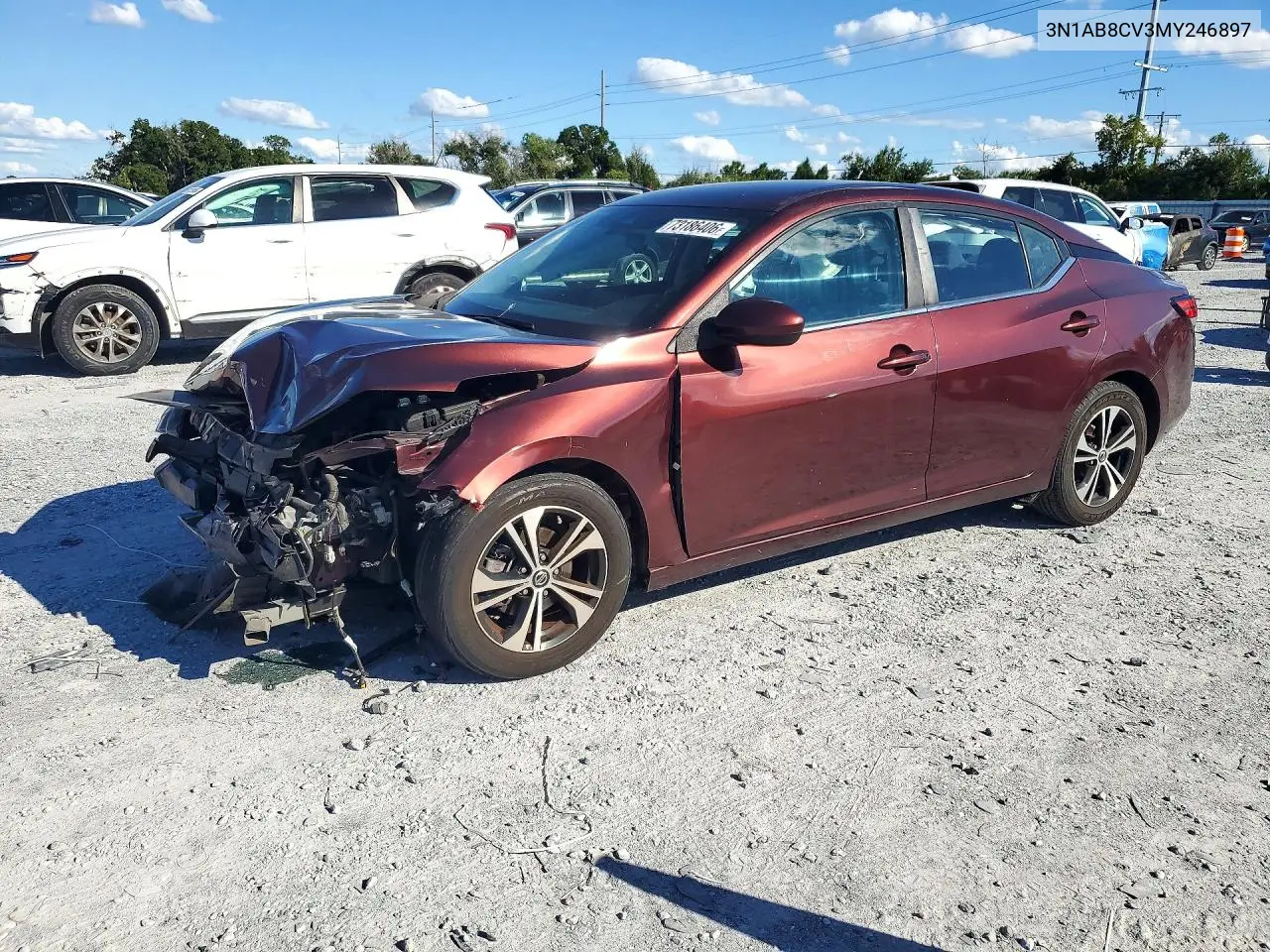 NISSAN SENTRA 2021, VIN 3N1AB8CV3MY246897