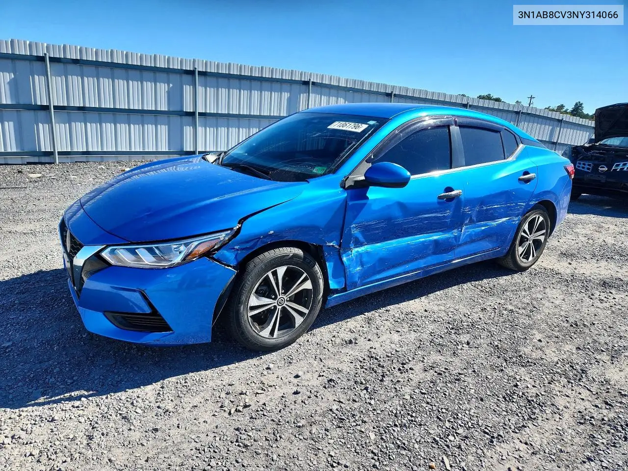 NISSAN SENTRA 2022, VIN 3N1AB8CV3NY314066