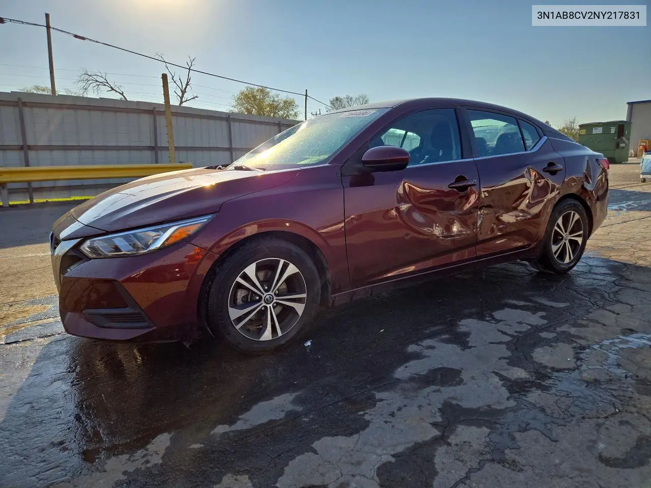 NISSAN SENTRA 2022, VIN 3N1AB8CV2NY217831