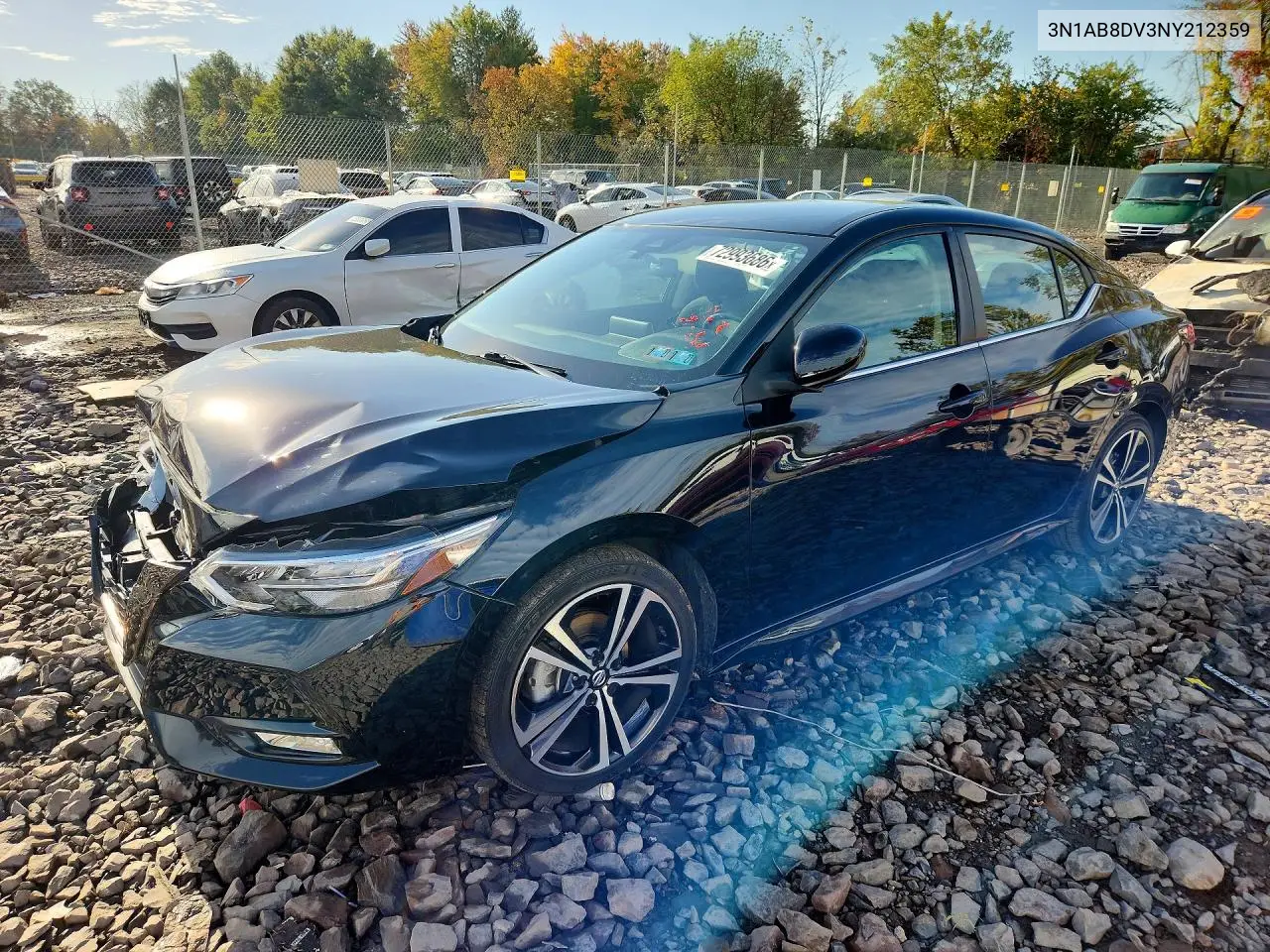 NISSAN SENTRA 2022, VIN 3N1AB8DV3NY212359