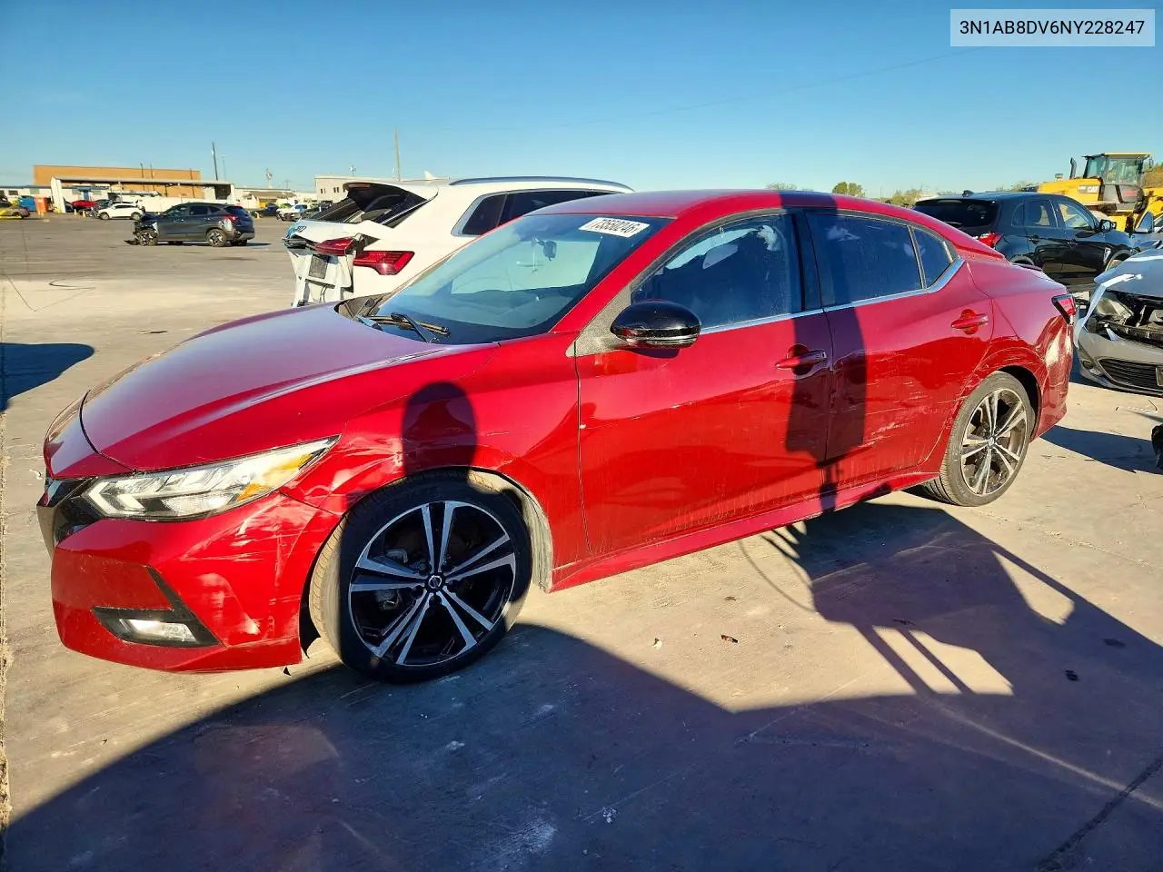 NISSAN SENTRA 2022, VIN 3N1AB8DV6NY228247