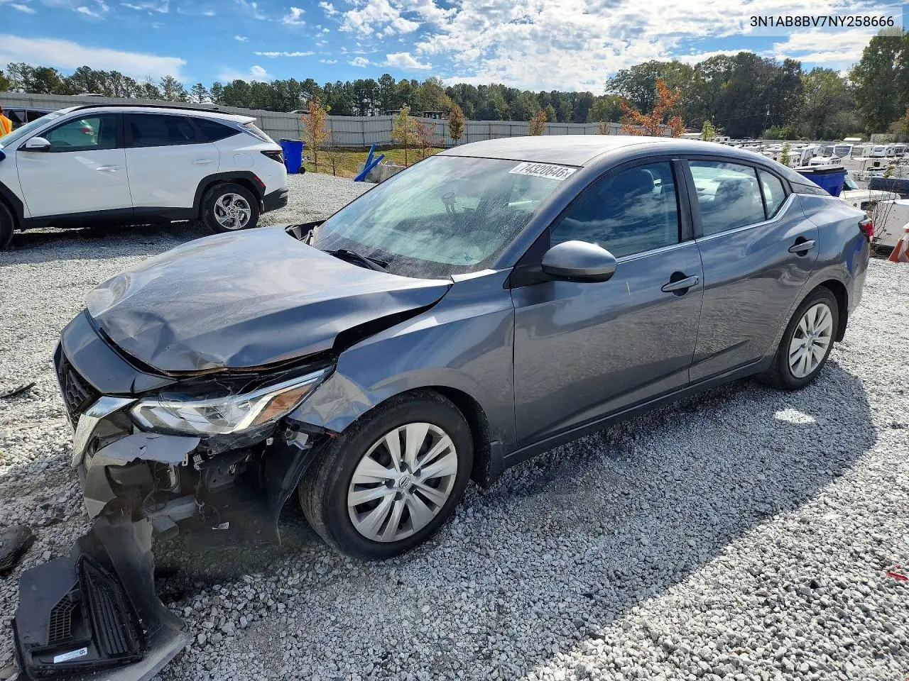NISSAN SENTRA 2022, VIN 3N1AB8BV7NY258666